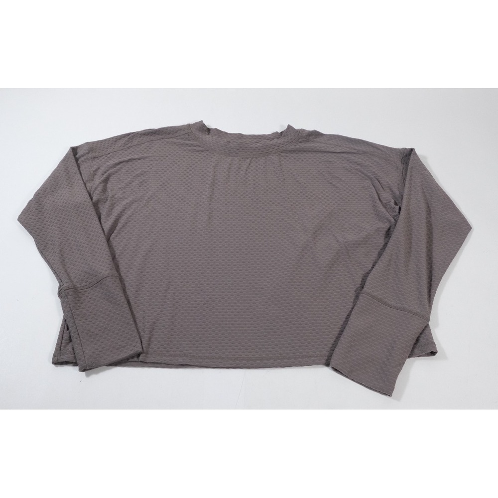 Calia Top Womens XL Brown Long Sleeve Textured Honeycomb‎ Knit Relaxed